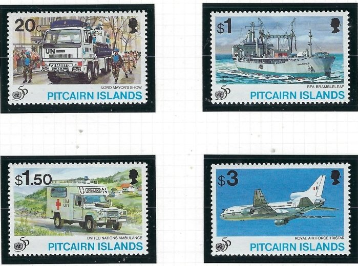 Pitcain Is 436-39 MNH 1995 U.N. 50th Anniv (ap9645)