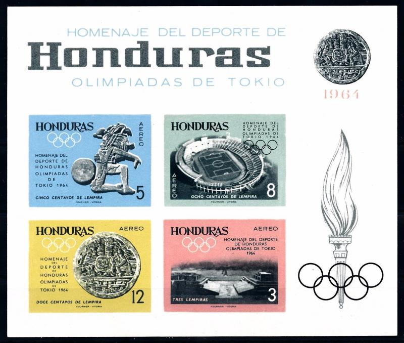 [63201] Honduras 1964 Olympic Games Tokyo - Stadiums Sheet Imperforated MNH