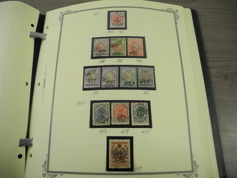 PERSIA,  IRAN,  Lovely Stamp Collection mounted in a Scott album w/case