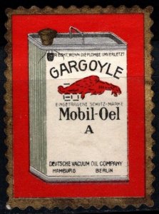 Vintage German Poster Stamp Gargoyle Brand Mobil Oil A