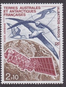 Fr. Southern Antarctic Terr., # C114, Albatross & Satellite, Mint NH, 1/2 Cat