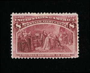 AFFORDABLE SCOTT #236 F-VF MINT OG H MAGENTA 8¢ COLUMBIAN EXPO ISSUE #16154