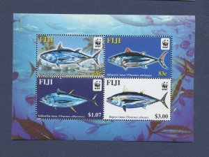 FIJI - Scott 1006 - FVF MNH S/S - WWF, Fish, Tuna - 2004