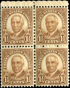 USA SC# 684 Harding 1-1/2¢ (2 creased, 2 MH 2 MNH)