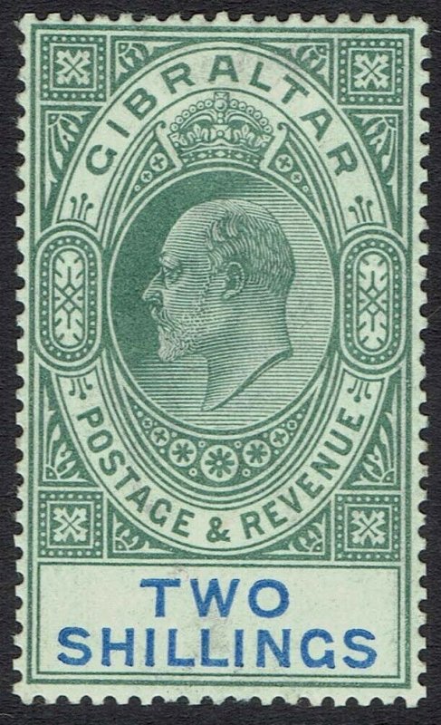 GIBRALTAR 1903 KEVII 2/- WMK CROWN CA