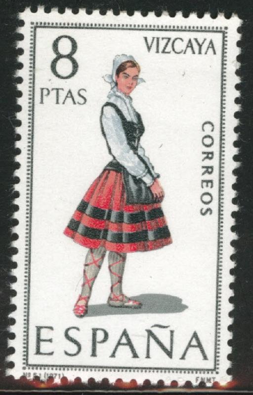 SPAIN Scott 1442 MNH** Vizcaya regional costume 1971