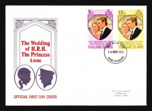 Falkland Islands 1973 Royal Wedding FDC (II) - L1112