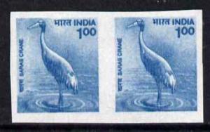 India 2000 Birds 1r Saras Crane IMPERF pair unmounted min...