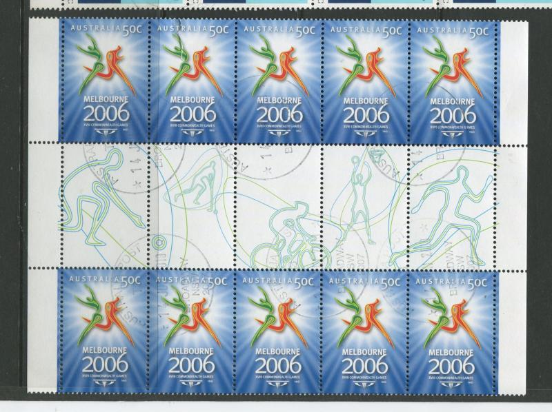 Australia - Scott 2452 - Melbourne 2006 Issue -2006-VFU - Gutter Strip-10 Stamps