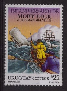 URUGUAY Sc#1912 MNH STAMP moby dick whale Melville book - ballena escritor