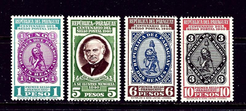 Paraguay 378-81 MNH 1940 Stamp Centenary