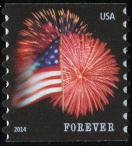 2014 49c Star-Spangled Banner, Fireworks, Coil Single Scott 4853 Mint F/VF NH