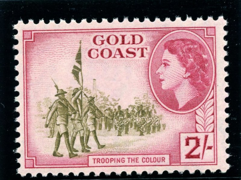 Gold Coast 1954 QEII 2s brown-olive & carmine superb MNH. SG 162. Sc 157.