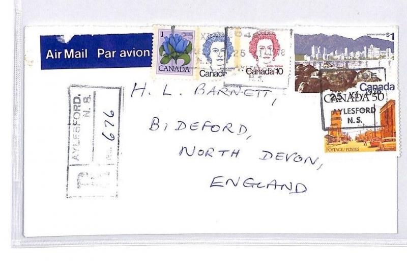 BQ301 1978 Canada Devon Great Britain Airmail Cover {samwells}PTS