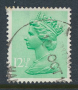 GB  Machin 12½p SG X898 1 center phosphor band SC# MH80 * Used  1982 see details