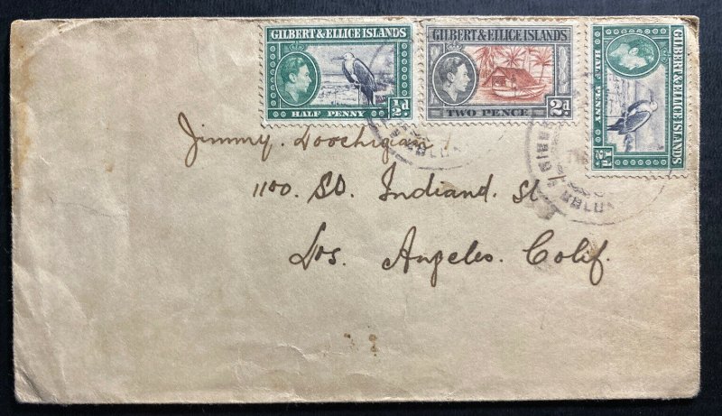 1930s Tabiteuea Gilbert & Ellice Cover To Los Angeles CA USA