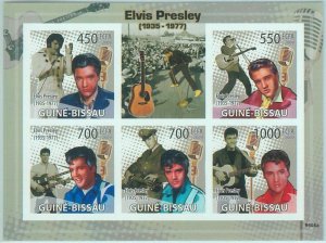 1430 - GUINEA BISSAU - ERROR, 2009 IMPERF SHEET: Elvis Presley, Music, Cinema