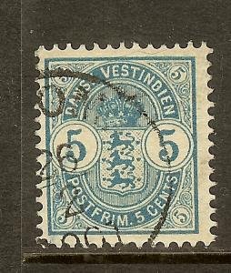 Danish West Indies, Scott #22; 5c Arms, Used