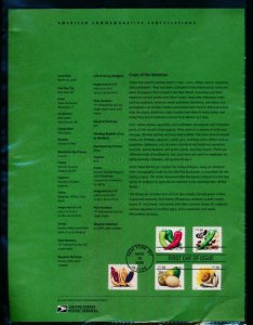 USPS 2006 SOUVENIR PAGE 39c CROPS OF THE AMERICAS #4013-17