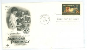 US 1473 1972 U/A FDC with artcraft cachet, American Pharmacy