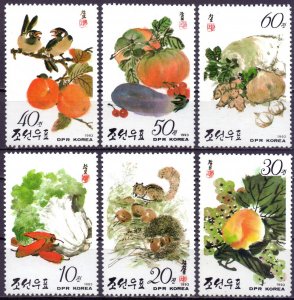 North Korea. 1993. 3445-50 2KLB. Vegetables and fruits. MNH.