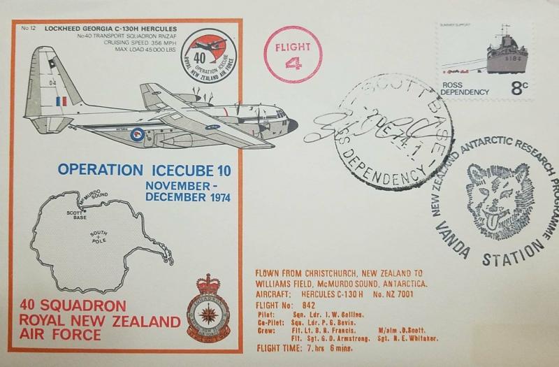 L) 1974 ROSS DEPENDENCY, SUMMER SUPPORT, BOAT, 8C, FLIGHT 4, VANDA STATION, AIRP