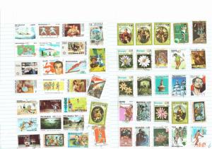 #764 Nicaragua collection hinged on 28 leaves +5 cards