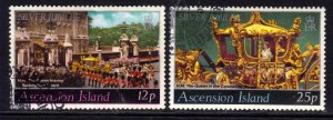 Ascension Island 1977 QE2 Pair Silver Jubilee used SG 223 - 224 ( J512 )