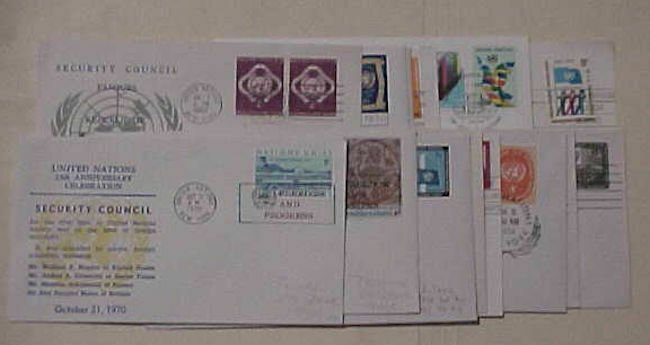 UNITED NATIONS NY  15 DIFF. PICTORIAL CANCELS ON CACHETED EVENTS