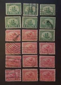 1920 US Stamp Lot Scott 548 549 Pilgrim Tercentenary 1c-2c Used z9787
