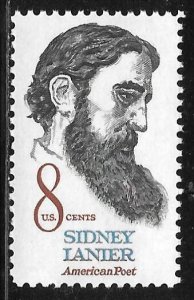 USA 1446: 8c Sidney Lanier (1842-1881), Poet, Musician, Lawyer, MNH, VF