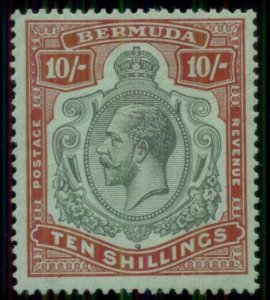 BERMUDA #53, 10sh red & green, og, NH, diagonal crease otherwise fresh and VF,