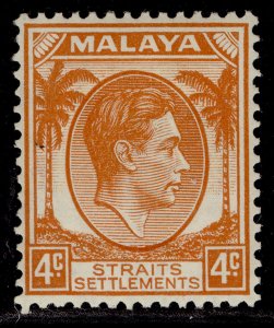 MALAYSIA - Straits Settlements GVI SG280, 4c orange, M MINT. Cat £35.