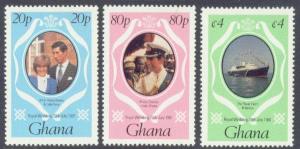 GHANA 759-61 MNH 1981 ROYAL WEDDING (NO A'S)