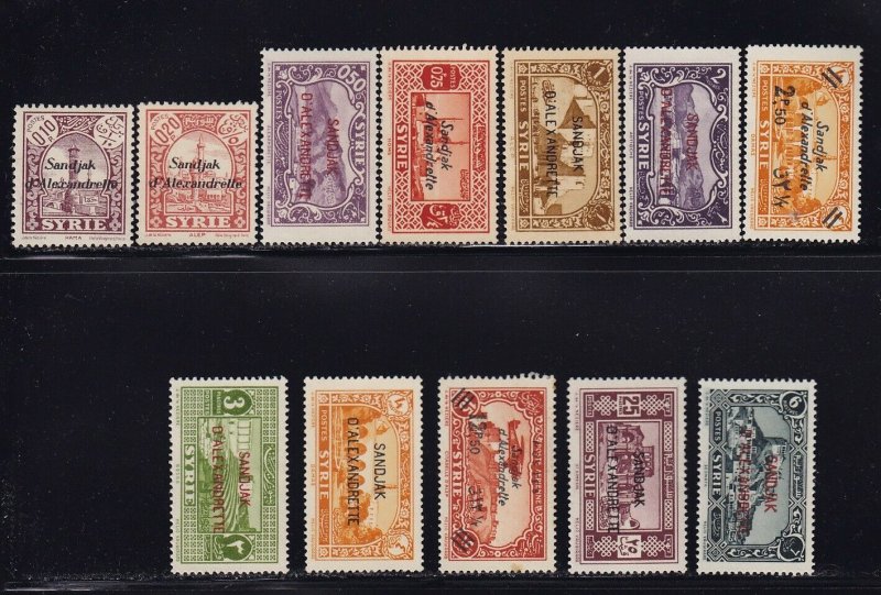 France Alexandretta Scott # 1-12 VF set OG lightly hinged scv $ 115 ! see pic !