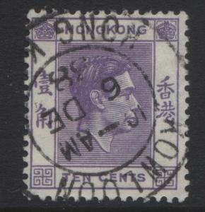 Hong Kong - Scott 158 - KGVI Definitive Issue- 1938 - FU - Single 10c Stamp