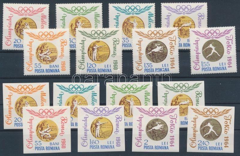 Romania stamp Olympic Golden medals perf. and imperf. set MNH 1964 WS115547