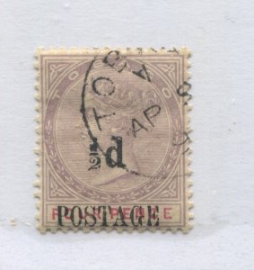 Tobago 1896 overprinted 1/2d POSTAGE on 4d used