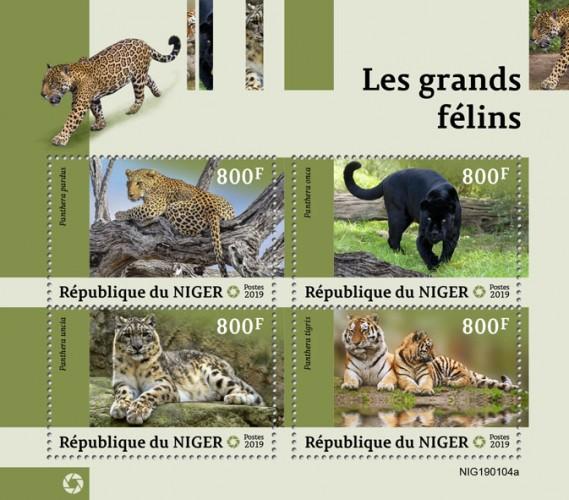 NIGER - 2019 - Big Cats - Perf 4v Sheet - MNH