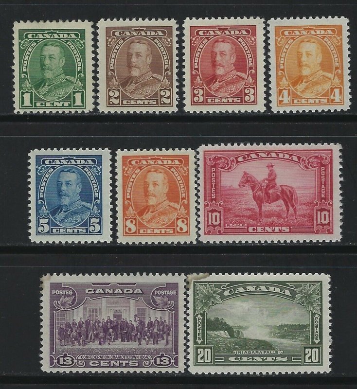 CANADA - #217-#225 - KING GEORGE V PICTORIAL MINT STAMPS (1935) 