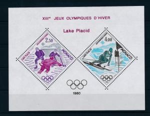 [22326] Monaco 1980 Olympic Games Lake Placid Icehockey Special Perf. Sheet MNH