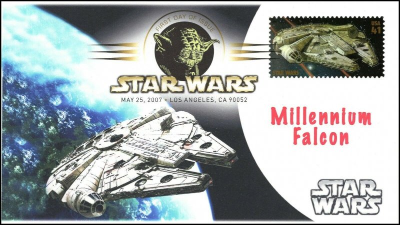 AO-4143b-3, 2007, Star Wars, DCP, Add On Cachet, Millennium Falcon, SC 4143B