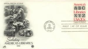 1982 America's Libraries (Scott 2015) POA/Artcraft FDC