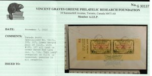 Canada #CL13i Extra Fine Used Pair With Inverted Overprint **With Certificate**