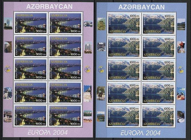 AZERBAJDJAN, MINISHEETS EUROPA 2004 SET OF TWO, MNH