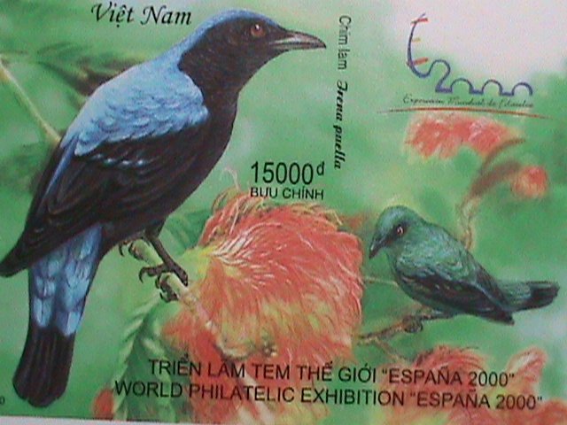 ​VIETNAM 2000 SC#3002 ESPANA'2000 INTEL. STAMP SHOW- RARE IMPERF MNH S/S-VF