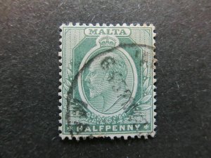 A4P27F19 Malta 1904-14 WMK Mult Crown CA 1/2d Used-