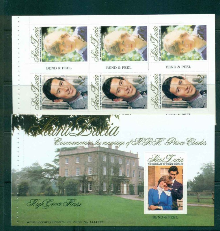 St Lucia 1981 Charles & Diana Wedding P&S Booklet panes 2x MUH Lot45198