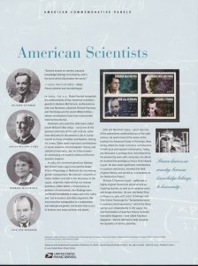 US #736 (37c) American Scientist #3906-09 USPS Commemorative Stamp Panel
