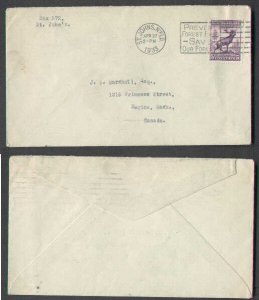 Newfoundland cover #3251-St. John's,N'FLD-Apr 27 1933-slogan- -